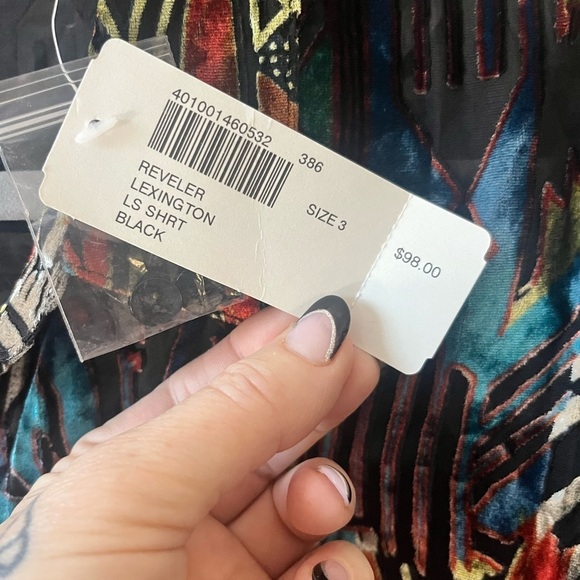 NWT Chico's Vintage Velvet Burnout Semi Sheer Button Down Fairy Grunge size 16 - Picture 6 of 8